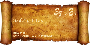 Szép Elek névjegykártya